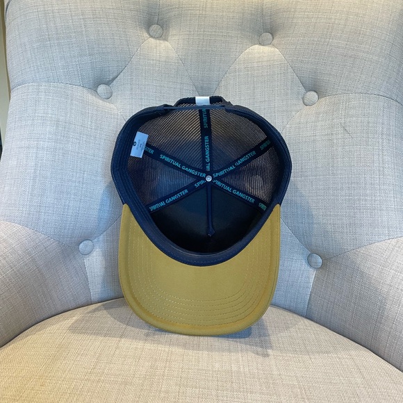 Spiritual Gangster Olive and Teal Trucker Hat - Picture 4 of 4